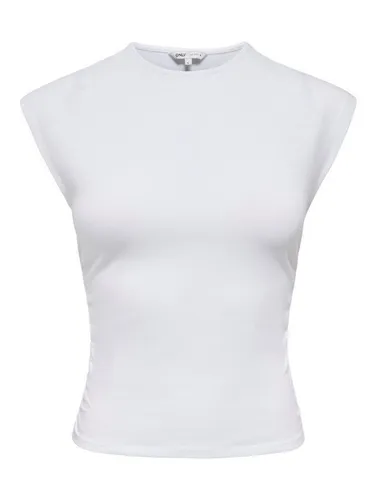 ONLY Shirttop ONLMIRA CAPSL RUCHING TOP JRS NOOS Baumwollmischung, regular fit, Rundhals