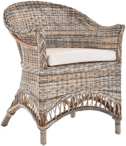Rattansessel Flechtsessel Korbsessel mit Polster – Mehrfarbig - Sofas & Sessel – Stimmungsvolles Design mit bequemem Kissen, ideal für Wohnzimmer und Wintergarten, aus hochwertigem Rattan gefertigt.