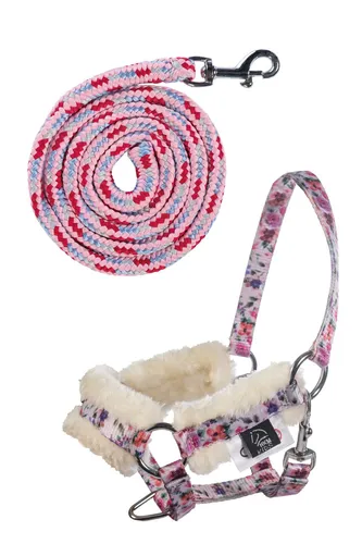 Hobby Horsing Halfter mit Strick Print Steckenpferd HKM Kids Set bunt