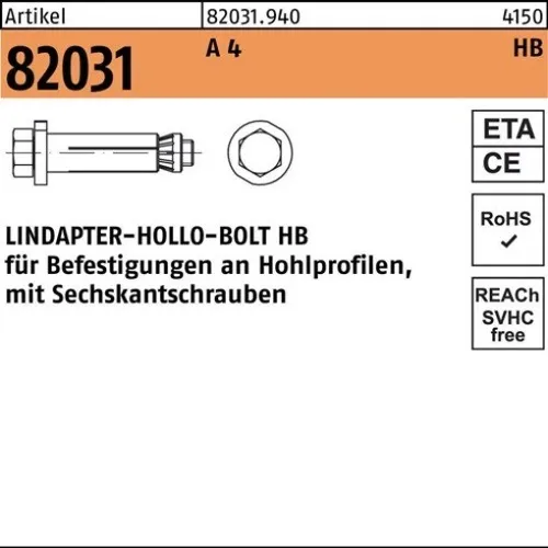 LINDAPTER Hohlraumdübel R 82031 m.6-kantschraube HB 20-1 ( 90/34) A 4