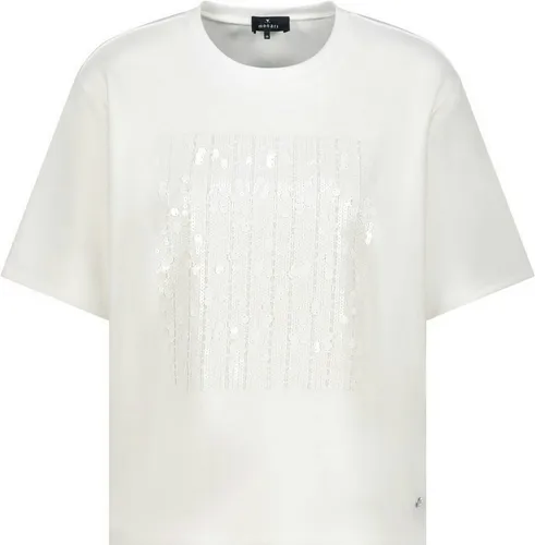 Monari Kurzarmhemd T-Shirt 102 - Stilvolles Kurzarmhemd aus elastischem Modal, bietet angenehmen Tragekomfort und ist ein echter Blickfang durch glänzende Pailletten.