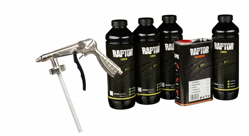 U-POL RAPTOR Fahrzeug Beschichtung Set weiß mit AllorA Pistole - Mehrschichtlacke für professionelle Lackierungen, inklusive AllorA Pistole für präzise Anwendung und hervorragende Ergebnisse.