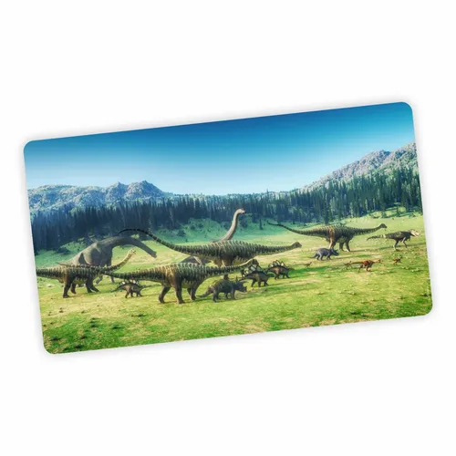 Stabile XXL Vinyl Schreibtischunterlage Dinosaurier - Tischsets aus abwaschbarem Vinyl, ideal für kreative Kinder und perfekt zum Basteln oder Essen. Ein kunterbuntes Dino-Motiv macht das Lernen und Spielen noch spannender!