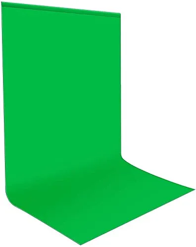 Green Screen Fotohintergrund 1,8x2,8 m, Bonvvie Faltenresistenter Fotografie Hintergrund Grün Chromakey Musselin Hintergrund für Photo Video Studio, Fernsehen, Zoom, YouTube, Online-Meetings