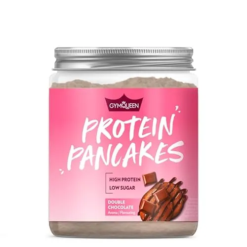GymQueen Protein-Pancake Backmischung Double Chocolate 500g, Proteinreicher Pancake Mix, Pfannkuchen Pulver für deine Extraportion Eiweiss, schnelle und einfache Zubereitung, zuckerreduziert