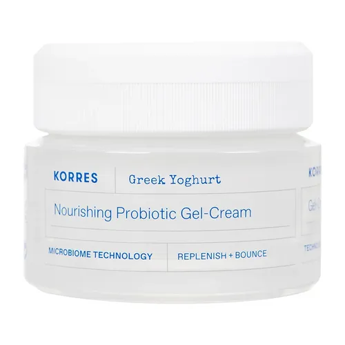 KORRES Nourishing Probiotic Gel-Cream Griechischer Joghurt 40ml - Nachtpflege mit echtem griechischen Joghurt, spendet 48 Stunden Feuchtigkeit und beruhigt die Haut. Die mikrobenfreundliche Technologie stärkt das Hautmikrobiom für einen strahlend gesunden Teint.