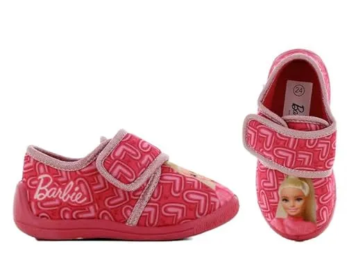 Leomil Barbie Hausschuhe für Kinder, Pink mit Muster, EU 27