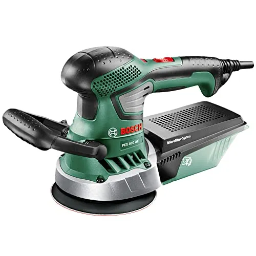 Bosch PEX 400 AE Exzenterschleifer im Koffer - 370-W-Motor für höchste Oberflächenqualität, ideal für Holz und Lackarbeiten