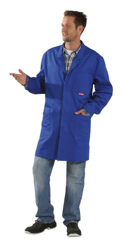 Planam Arbeitskittel BW 290 Herren, blau, Größe 58 - Kittel & Overalls, strapazierfähig aus 100% Baumwolle, ideal für den Einsatz in Handwerk und Industrie mit praktischem Design und optimalem Sitz.