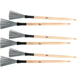 XDrum WTD-1L Wire Tap Drumstick Brushes 3x Set - Vielseitige Drumsticks mit Besenfunktion, ideal für verschiedene Musikstile. Gesamtlänge: 37 cm, 3 Paar im Set für den kreativen Einsatz.