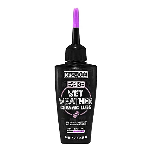 Muc-Off eBike Wet Chain Lube, 50ml - Bike Lube, Bike Chain Oil, Chain Wax for Dry Weather Conditions - Bike Lubricant for Electric Bikes, Black