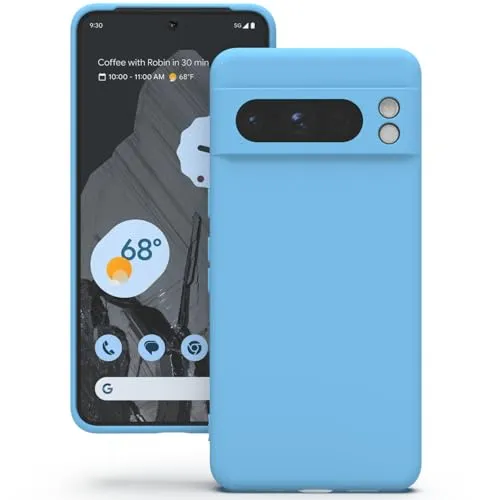 YATWIN für Google Pixel 8 Pro Hülle, Premium Silikon Handyhülle mit Kameraschutz, Seidig-Weicher Berühren Ultra Dünne Stoßfeste Kratzfeste Schutzhülle, Himmelblau