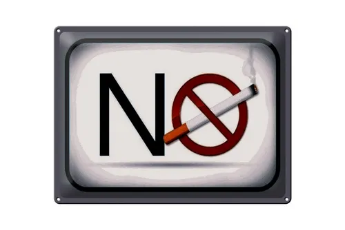 Femer GmbH Metallschild Hinweis 40x30cm No smoking Rauchverbot, (1 St), gewölbte Oberfläche, abgerundete Ecken, umgeschlagene Kanten
