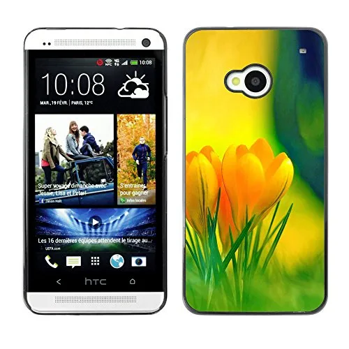 Rossignol Schutzhülle aus Kunststoff || HTC One M7 || Gelbe Blumen @XPTECH