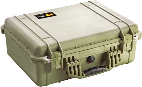 PELI 1520 Wasserdichter Schutzkoffer für Kamera, Dronen und AV Equipment, IP67 Rated, 24L Volumen, Ohne Schaumstoff, Farbe: Olivgrün
