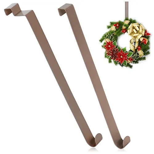 com-four® 2x Türhaken aus Edelstahl - 26 cm Haken für Türkränze und Dekoration - Aufhänger für Türen innen und außen - Kleiderhaken zum Einhängen