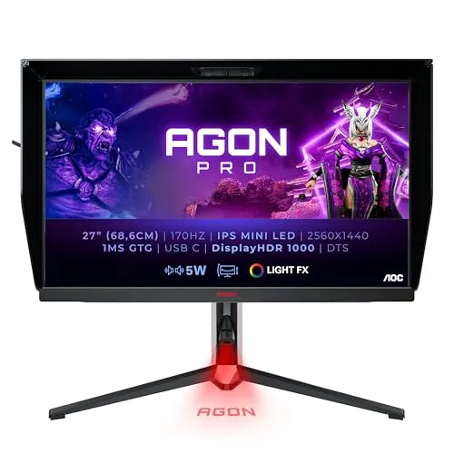 AOC Gaming AG275QXL - League of Legends Edition - Gaming Monitor (27 Zoll) mit 2560 x 1440 QHD, 165 Hz und 1 ms Reaktionszeit für ein flüssiges Gaming-Erlebnis, ideal für League of Legends-Fans.