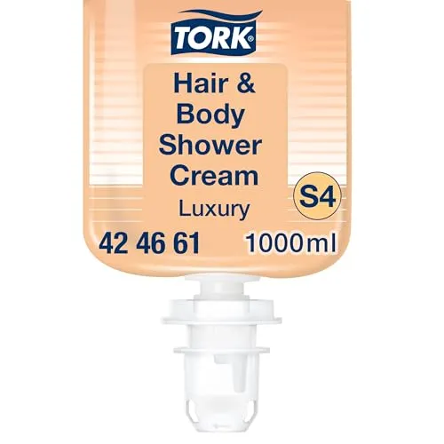 Tork luxuriöse 3‑in‑1 Hair & Body Duschcreme S4, Argan-Vanille-Duft, 1.000ml, 424661