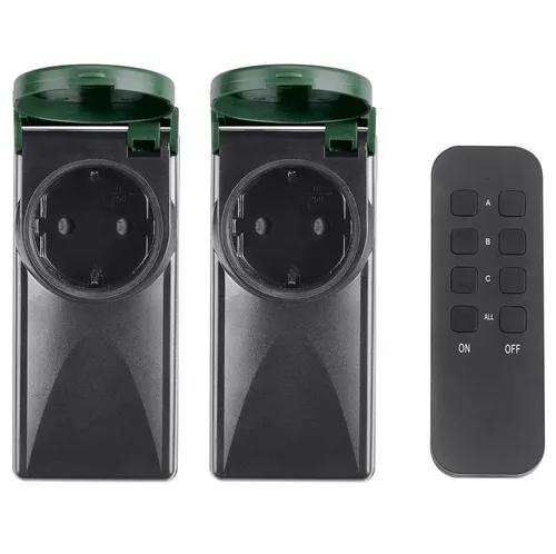 Parkside Funksteckdose PARKSIDE® Outdoor-Funksteckdosen-Set, 3-teilig, mit Fernbedienung, 3-St.