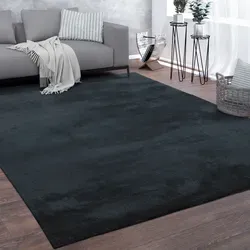 Paco Home Kurzflorteppich Dunkelblau 100x200 cm - Teppiche & Böden – strapazierfähiger Teppich für Fußbodenheizung, pflegeleicht und maschinenwaschbar, sorgt für kuscheligen Komfort in jedem Raum.