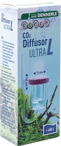Dennerle CO2 Diffusor Ultra - für Süßwasser-Aquarien bis 400 Liter, bruchfestes Acryl mit integriertem Blasenzähler für optimale CO2-Zugabe