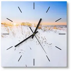 DEQORI Glasuhr 'Schneelichter' 30x30 cm - Moderne Wanduhr - Verleihe deinem Zuhause mit der quadratischen DEQORI Glasuhr 30x30 cm einen stilvollen Akzent! Die leise Quarzuhr mit 3D-Tiefeneffekt und robustem Sicherheitsglas ist ein echter Hingucker in jedem Raum.