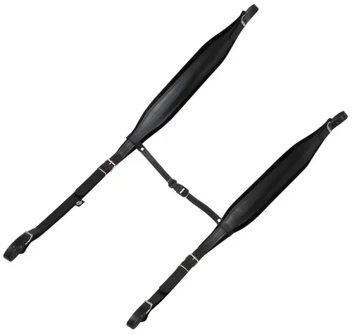 Alpenklang Akkordeonriemen Standard - Trageriemen für 96 und 120 Bass Akkordeons, verstellbar von 100 bis 117 cm, elegantes Design mit schwarzer Polsterung und Lederausführung