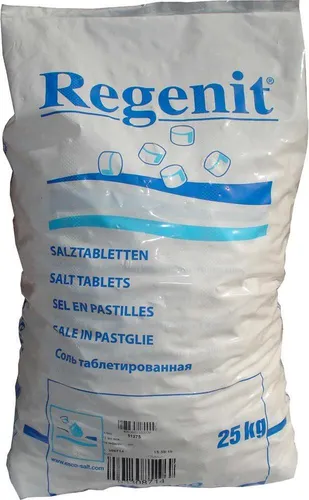 Regenit® 20x25kg Salztabletten für Wasserenthärtung - Effiziente Wasserenthärtung mit Regenit® Salztabletten. Hohe Reinheit und optimale Tablettenform für weniger Kalkablagerungen und längere Lebensdauer von Geräten.