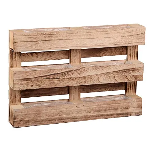 UNUS Paletten Holz Pflanzkasten 3 Reihen mit Unterteilung - MODERNES DESIGN: Der Pflanzkasten im Paletten-Stil bringt frischen Wind in Ihr Zuhause. VIELSEITIG EINSETZBAR: Ideal für Blumen, Kräuter oder Gräser – ein echter Blickfang auf Balkon oder im Garten. QUALITÄT: Aus robustem Naturholz gefertigt.