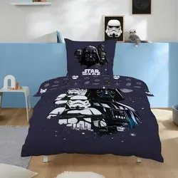 Star Wars Bettwäsche "Darth Vader" 135x200 cm – 100% Baumwolle - Bettwäsche-Set mit Kissen- und Bettbezug, aus hochwertiger Baumwolle, pflegeleicht und waschbar bis 60°C. Ideal für kleine Star Wars-Fans und sorgt für angenehme Nächte!