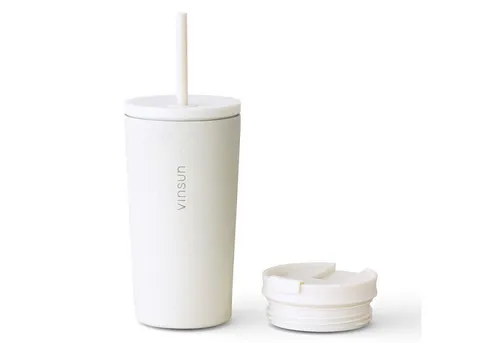 Vinsun Thermobecher Edelstahl 480ml – Auslaufsicherer Isolierbecher mit Strohhalm - Praktischer Thermobecher aus Edelstahl mit 480ml Fassungsvermögen. Ideal für heiße und kalte Getränke, doppelwandige Isolierung sorgt für optimale Temperatur. Auslaufsicher, bruchfest und BPA-frei – perfekt für unterwegs!