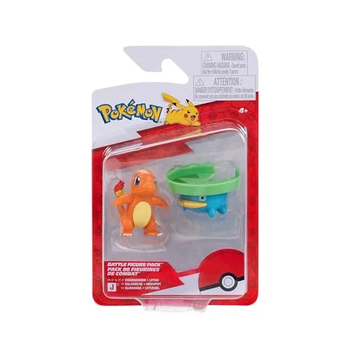 Pokémon Battle Figure 2-Pack PKW4529 - Charmander & Lotad - Official Pokemon Toy for Children 4+ Years