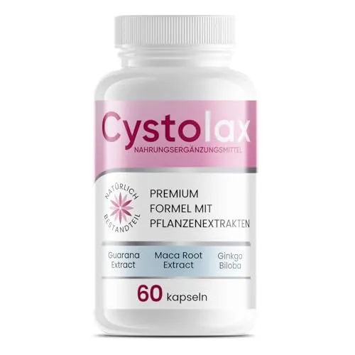 Cystolax – Pflanzliche Formel mit Maca, Kola-Nuss & Mineralstoffen | 60 Kapseln - 🌿 Optimierte pflanzliche Formel mit ausgewählten Pflanzenextrakten und Mineralstoffen. 📦 Hergestellt in der EU nach hohen Qualitätsstandards für geprüfte Reinheit.