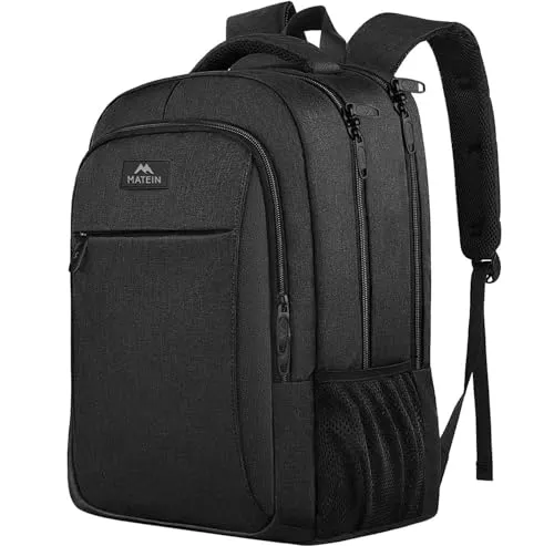 MATEIN Business Laptop Rucksack 15,6 Zoll - Wasserabweisender Laptop-Rucksack mit USB-Ladeanschluss, ideal für Arbeit und Reisen. Mehr als 15 Fächer für optimale Organisation und Komfort.