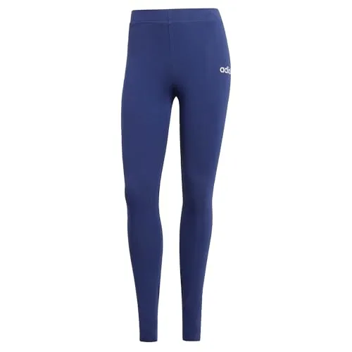 adidas Damen Essentials LINEAR Cotton Leggings, Dark Blue/White, S - Trainingsbekleidung mit hohem Bund für optimalen Komfort und perfekten Sitz beim Sport.