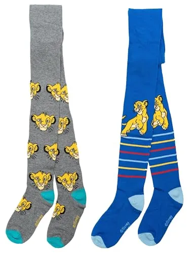 United Labels Disney Der König der Löwen Strumpfhose für Jungen - Simba Kinder Strickstrumpfhose Kinderstrumpfhose Grau Blau (2er Pack) (DE/NL/SE/PL, Numerisch, 110, 116, Regular, Grau/Blau)