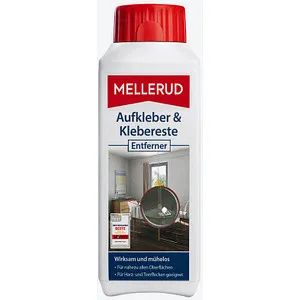 Mellerud Etikettenlöser 2001001766, Klebstoffentferner, 250 ml - Sonstige Reinigungsmittel, effektiver Etikettenlöser in 250 ml Flasche, entfernt mühelos Klebstoffreste und Verschmutzungen von verschiedenen Oberflächen.