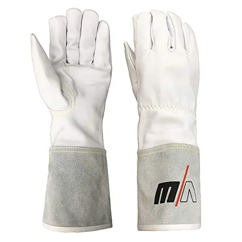VECTOR WELDING Schweißhandschuh - Lange Arbeitshandschuhe - Leder - Hitzebeständig - One Size
