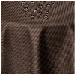 DecoHomeTextil Heimtextilmanufaktur Tischdecke Leinen Optik Tischdecke Tischtuch Abwaschbar Wasserabweisend braun Rund 140 cm