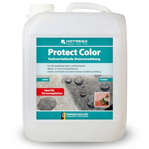 HOTREGA Protect Color 5 Liter - Farbvertiefende Steinveredelung - Ideal für Fliesen, Klinker und Naturstein, schützt und intensiviert die Farben für eine langanhaltende Schönheit.