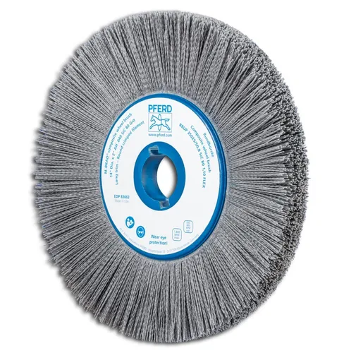 COMPOSITE FLEX Rundbürste RBUP Ø 350x25x50,8 mm - Effiziente Entgratung - Zubehör für Elektrowerkzeug, besonders flexible Bürste mit SiC-Filament für effektives Entgraten von komplexen Bauteilen, ideal für den industriellen Einsatz.