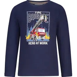Salt and Pepper Longsleeve "Fire brigade" in Dunkelblau - 128/134