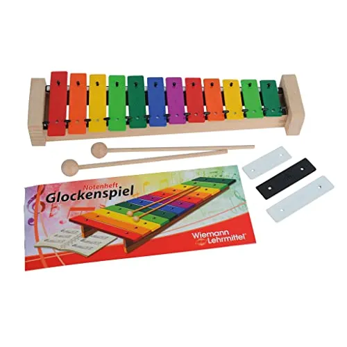 TrellaTon® Schüler-Glockenspiel Sopran-Metallophon, bunt - Percussion Glockenspiel für die Grundschule mit 15 farbigen Klangplatten, ideal für den Musikunterricht und zur Förderung der musikalischen Früherziehung.