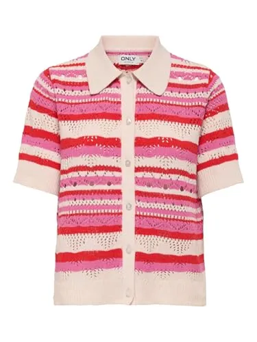 ONLY Strickjacke ONLLULA POLO S/S CARDIGAN KNT NOOS - Modische Strickjacke von ONLY für vielseitige Looks. Bequem und warm, ideal für Alltag und Freizeit. Perfekt kombinierbar mit Tops und Jeans für einen unkomplizierten Style.