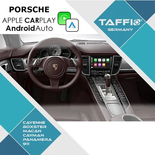 REALMEDIA PCM3.1 Wireless CarPlay für Porsche Cayman, Cayenne, Boxster & Panamera - Einbau-Navigationsgerät mit kabellosem CarPlay und Android Auto für nahtlose Smartphone-Integration und modernste Fahrzeugtechnologie.