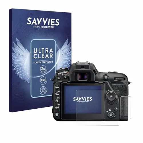 Savvies 18 Stück Schutzfolie für Nikon D7500 Displayschutz-Folie Ultra-Transparent