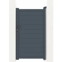 Casanoov Gartentür Eiger 100x180cm Grau aus Aluminium - Stilvolle Gartentür aus Aluminium, korrosionsbeständig und pflegeleicht. Die ideale Lösung für mehr Privatsphäre und Sicherheit in Ihrem Außenbereich. Inklusive Zubehör für einfache Montage.