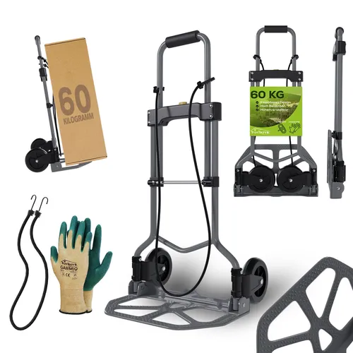 TroniTechnik Sackkarre - Klappbare Transportkarre für bis zu 60kg - Sackkarren für den einfachen Transport von Lasten, klappbar und mit rutschfester Transportfläche. Ideal für Zuhause und im professionellen Einsatz.