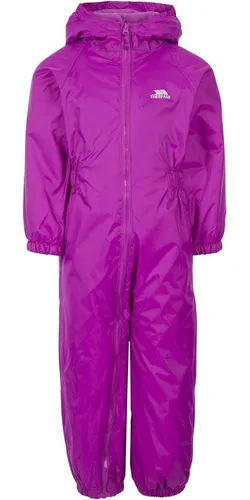 Trespass Dripdrop – Kinder-Regenanzug Purple Orchid - Hochwertiger Regenanzug mit elastischen Bündchen und praktischem Reißverschluss. Ideal für nasse Tage, schützt optimal und sorgt für Bewegungsfreiheit. Erhältlich in verschiedenen Größen für Kinder von 6 bis 8 Jahren.