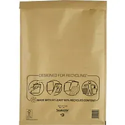 Mail Lite Luftpolster-Luftpolster-Versandtaschen J/6 Gold Ohne Fenster 300 (B) x 440 (H) mm Abziehstreifen 79 g/m2 10 Stück